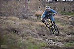 Manuel Ducci attacking the curves below Borniga.