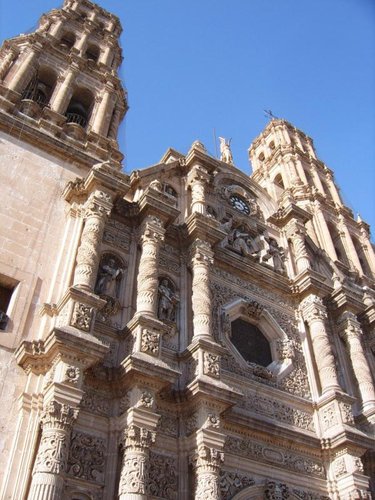 Chihuahua's Cathedral just around the corner from our first sleep in Mexico