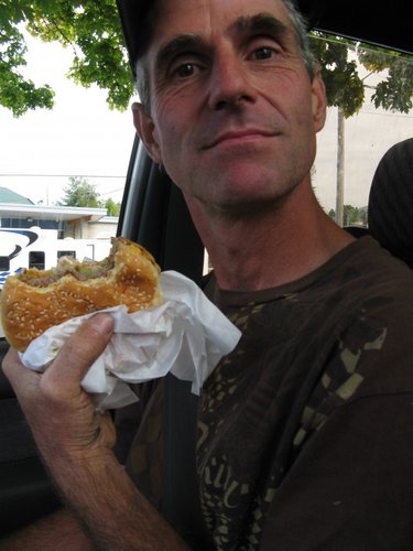 Pinkbike's own Carl Warren enjoying some grub.
