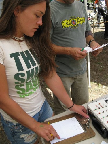 Timing Girl records the finish times and then...