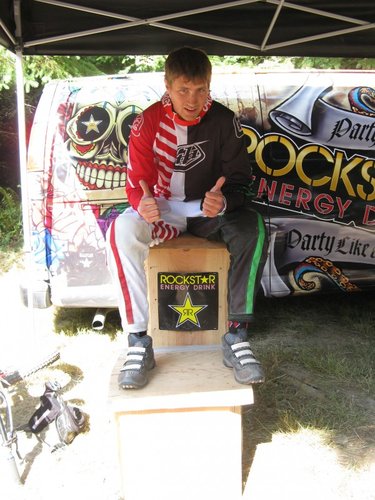 Tyler Gilsdorf (DownhillZone Racing) first to get the Rockstar Energy Hotseat and first class win of the day. Congrats Tyler!