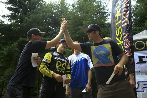 Project 529 'Boy Next Door' Eric Loney and ODS Captain Casey Northern landing some Evil Bicycles Pro Purse Cash! High Five boys!