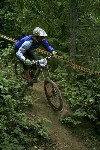 Wheelsport East's Jaime Rees, AKA Cougar, prowling track at speed.