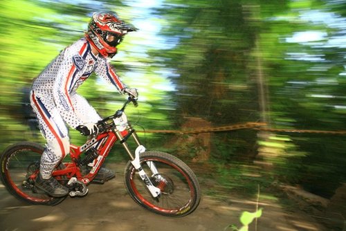 JD in his TLD Pajamas, mid race run.