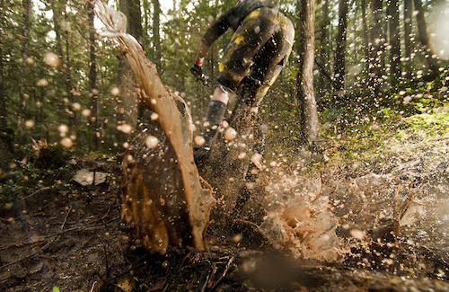 Puddle smashing before the winter snow arrives.