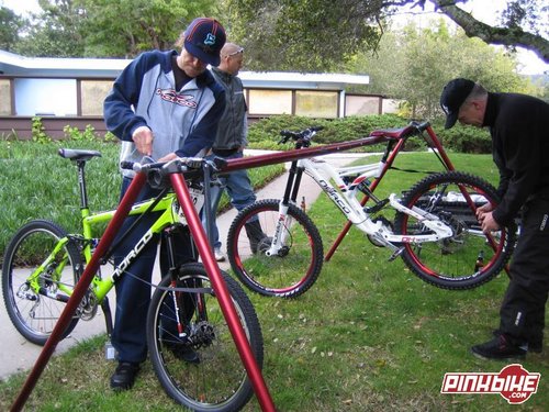Bike set up the night before the races begin