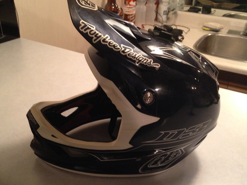 2012 Troy Lee Design D3 Carbon Pinestripe Blue XL For Sale