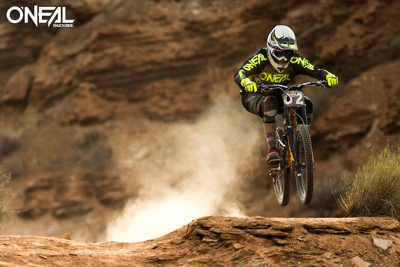 All Mountain Boss and O Neal team rider James Doerfing showed his signature carving style at the Red Bull Rampage.