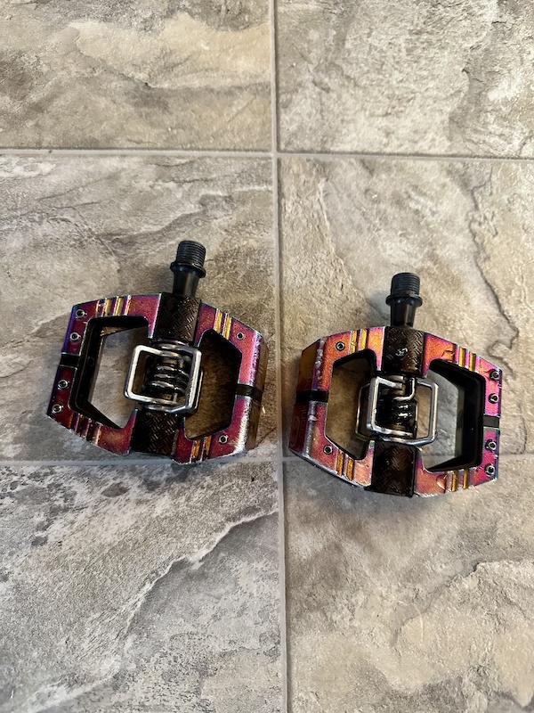 2021 Crank Brothers Mallet Oil Slick Rainbow Enduro Pedals For Sale