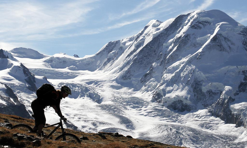 Railing the trail coming off the Gornergrat down to Riffelberg