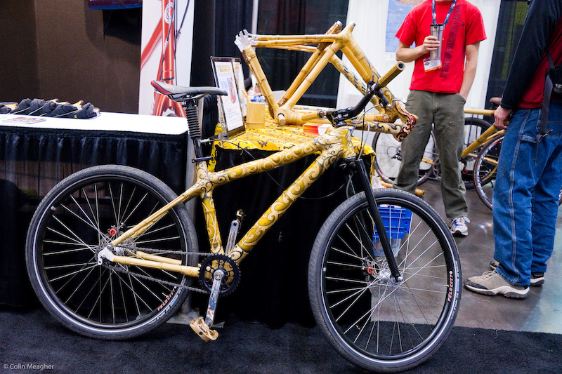 bicicleta de bambu com tinta de henna gráficos inspirados.