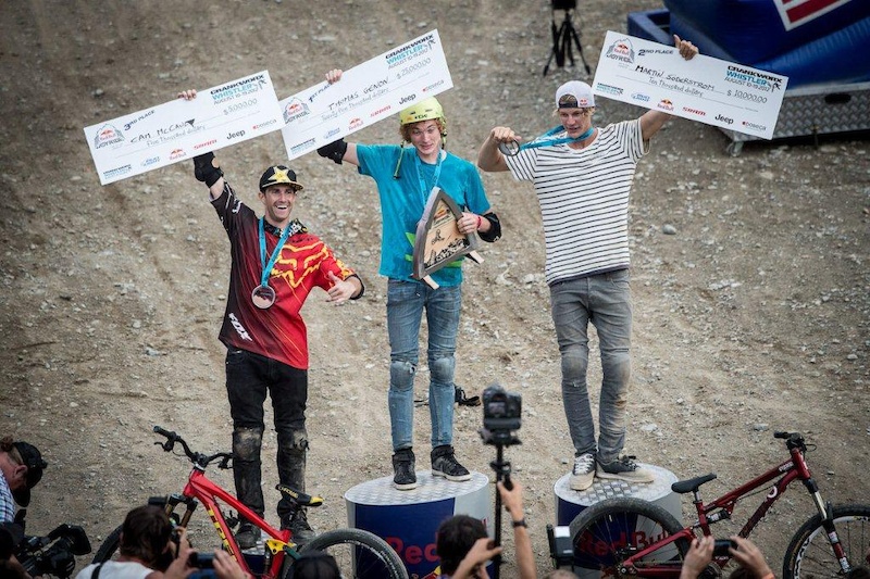 Red Bull Joyride 2012 podium McCaul 3rd Genon winner and Martin S derstr m 2nd