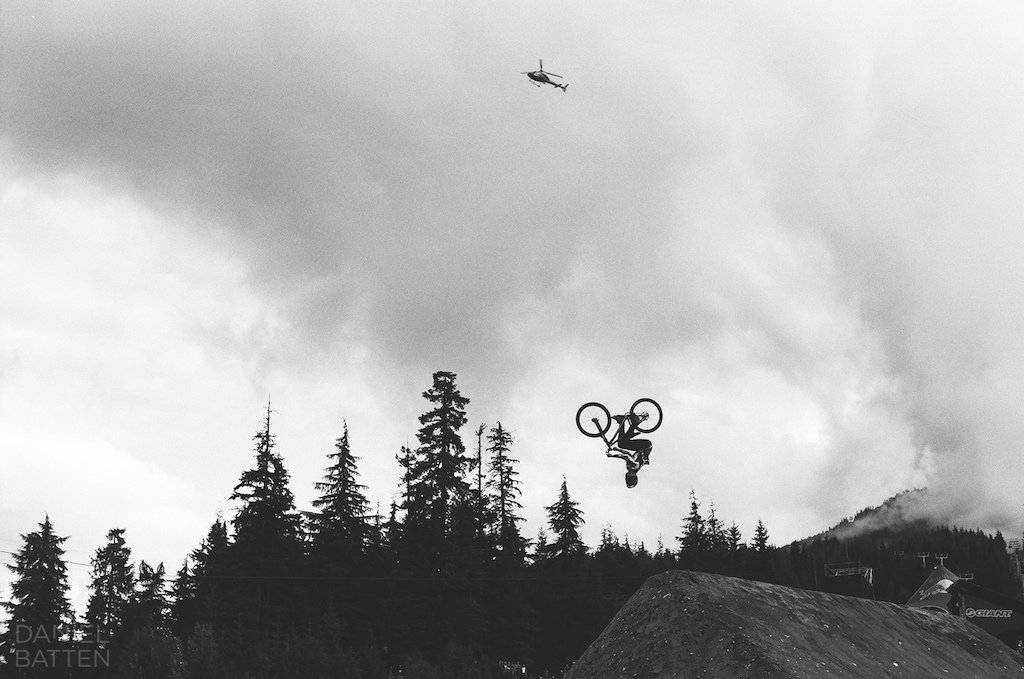Corked backflip. 35mm black amp white film