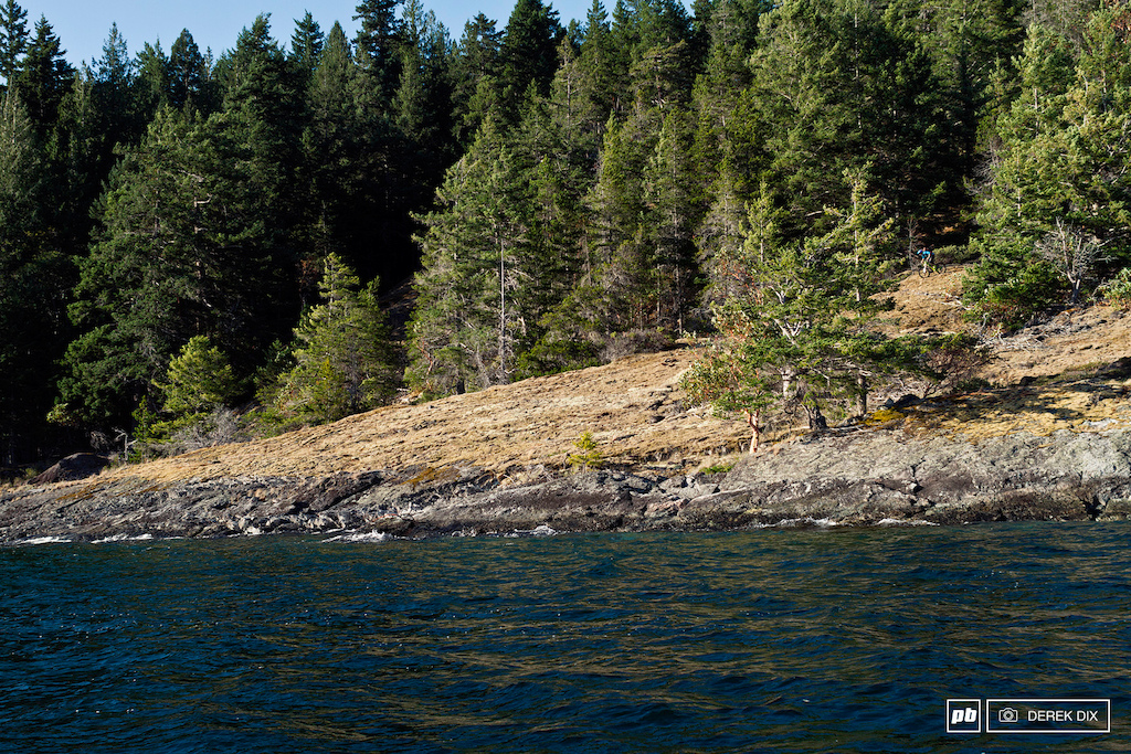 Coming out of the woods and down to the shore for pick-up.