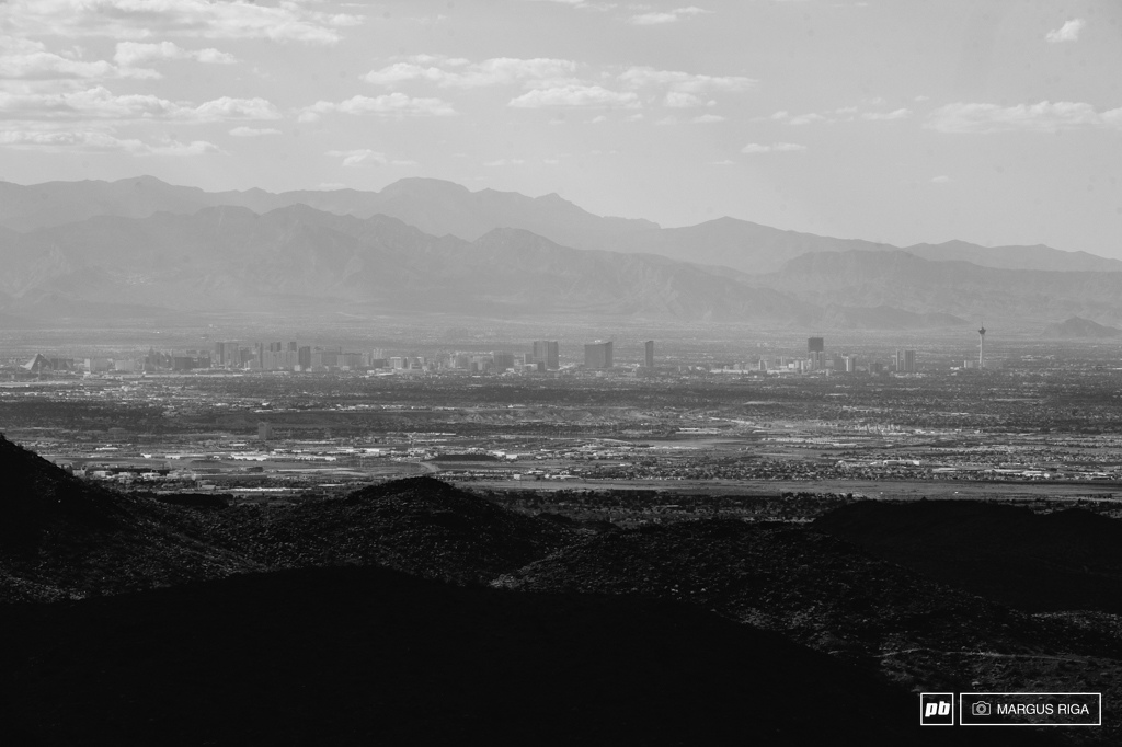 The Las Vegas Strip as seen from the top of Bootled Canyon.