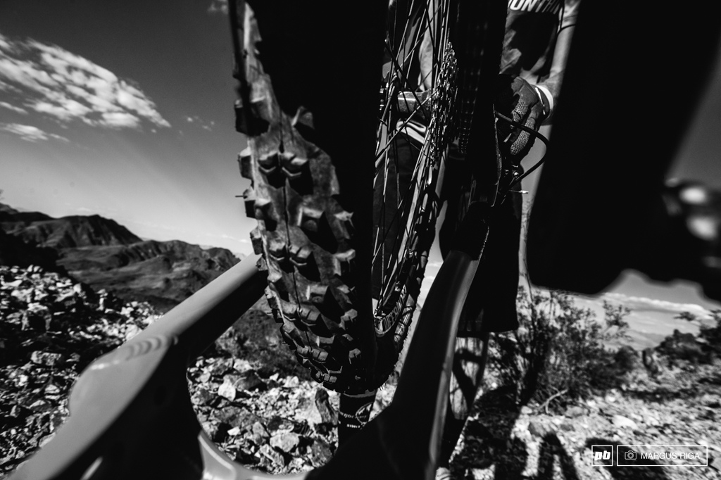 The terrain of Bootleg Canyon is an unforgiving mess of loose sand and jagged rock. Bring a tube...or two.