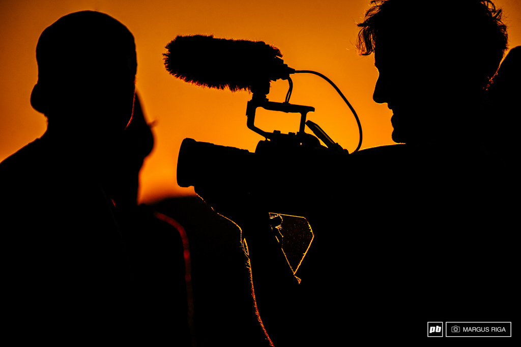 Brendog getting in a last minute interview about his own canyon gap before practice closes