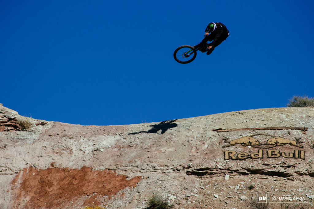 Aggy warming up the top riders right ridge line.