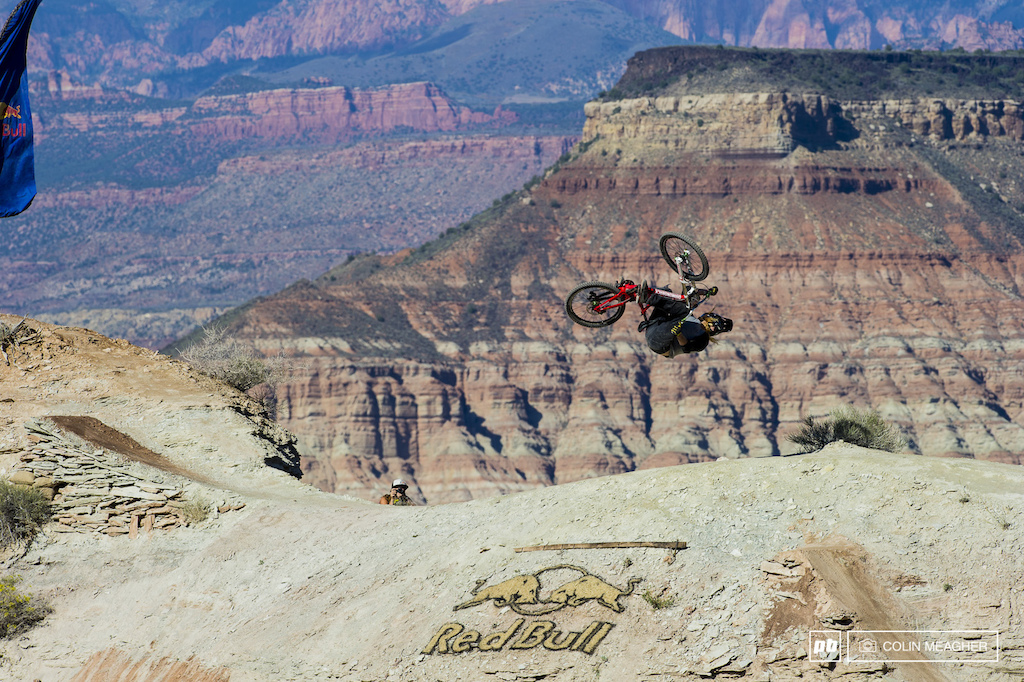 Kelly McGarry gettin upside down. How anyone that tall can pull a back flip on that small of a hit is beyond me.