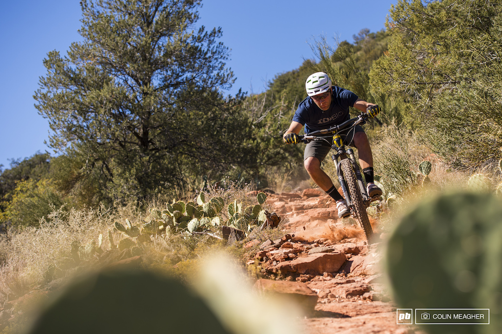 Jordan Carr testing the Devinci Dixon in Sedona AZ