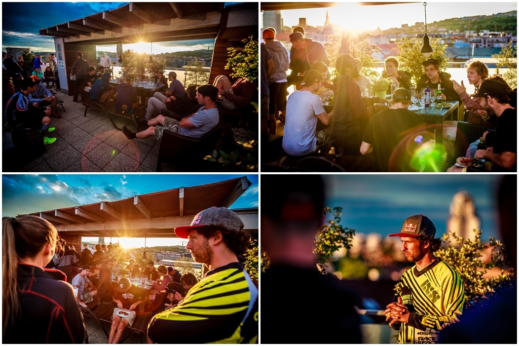 That s how you do a riders meeting BBQ on the rooftop of the hotel during the sunset get an A for the execution.