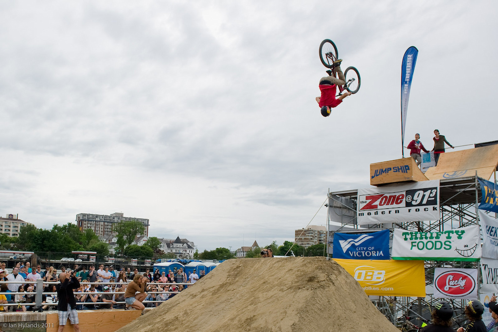 On his last run Semenuk decided to flip the drop...