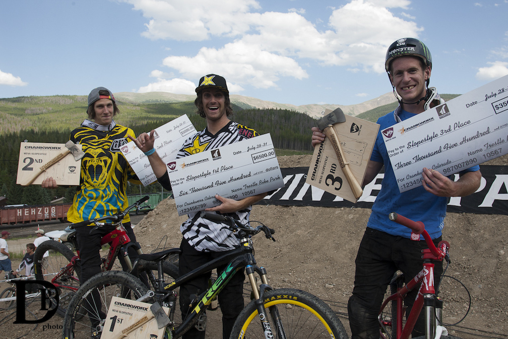 1st Cam McCaul 2nd Brandon Semenuk 3rd Sam Pilgrim