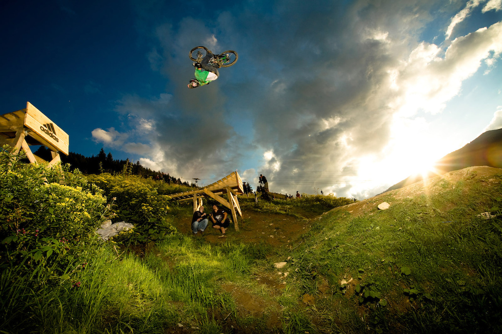 Timo was the only rider to flip the Macho Gap at the 2008 Adidas Slopestyle. Photo c by www.larsscharlphoto.com me