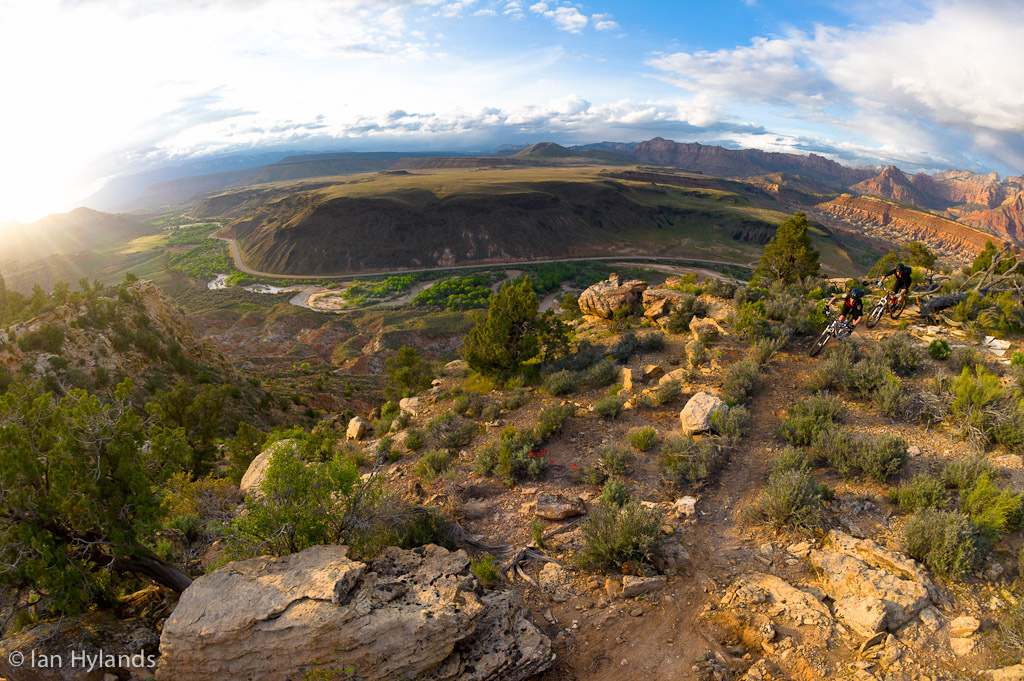 Katrina Strand and Brook Baker riding on Grafton Mesa in Utah.