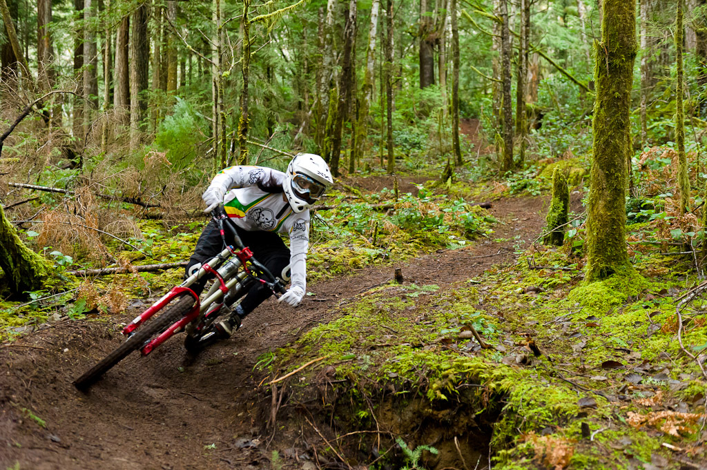 Holly Feniak rides her bicycle on the sunshine coast of BC
