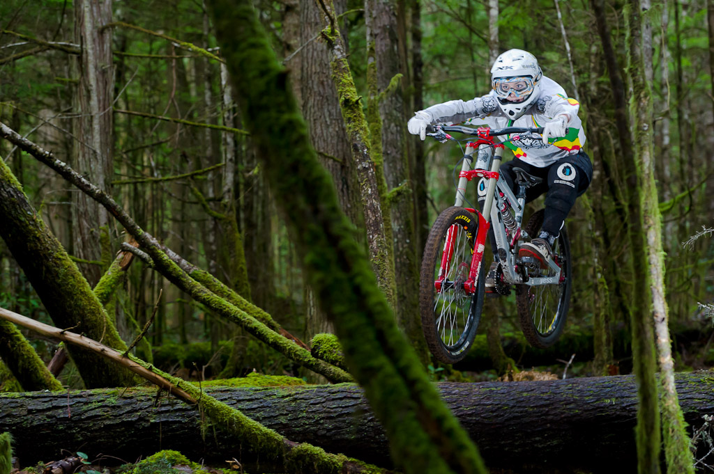 Holly Feniak rides her bicycle on the sunshine coast of BC