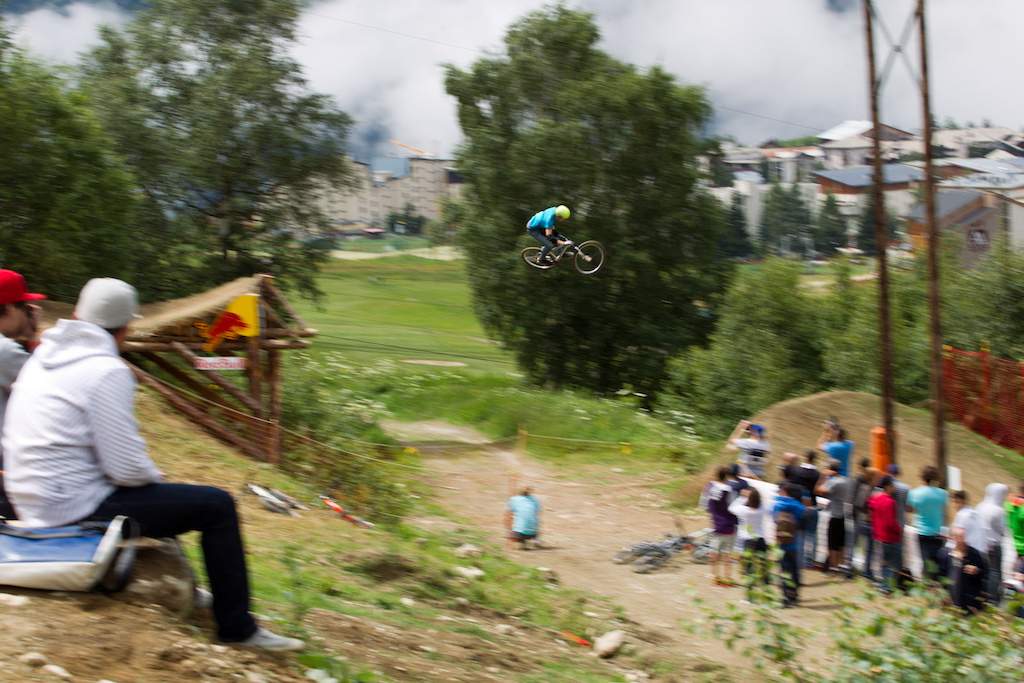the road gap was pretty long. here thomas genon in practice. thomas pulled a double whip on the last jump and he tried a triple whip but he crashed.