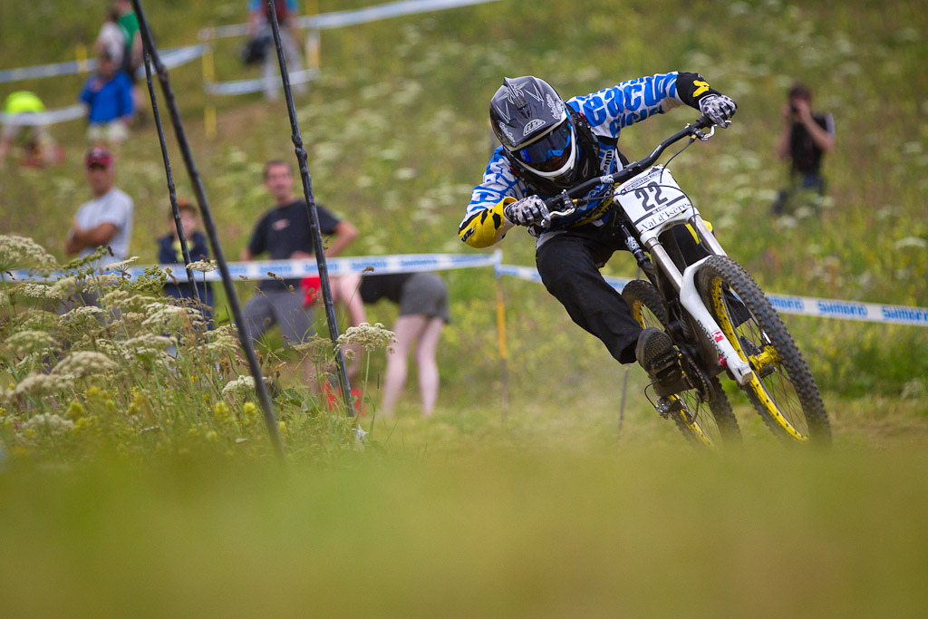 Team CRC Nukeproof during qualifying for the 2012 World Cup in Val D'Isere France