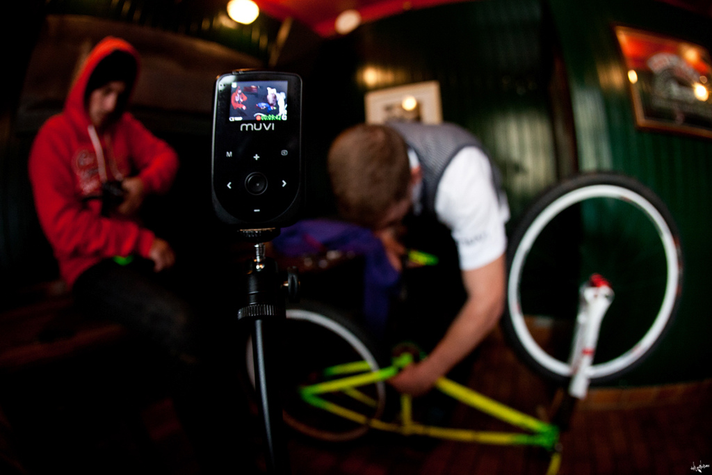maintaining the bike in a pub