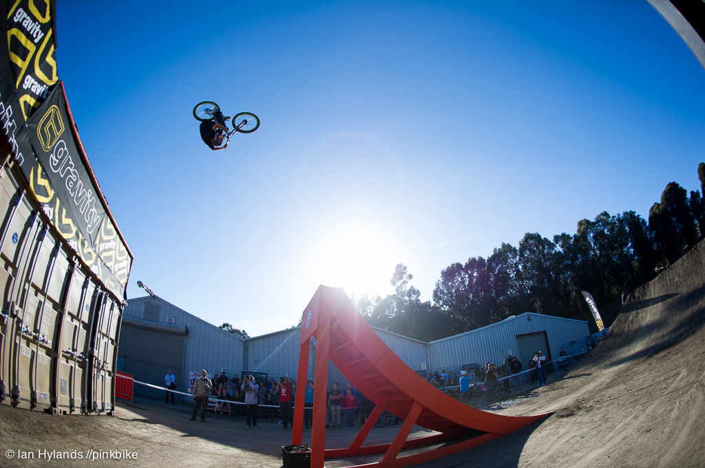 A few riders tried to front flip the step up Anthony probably came the closest...