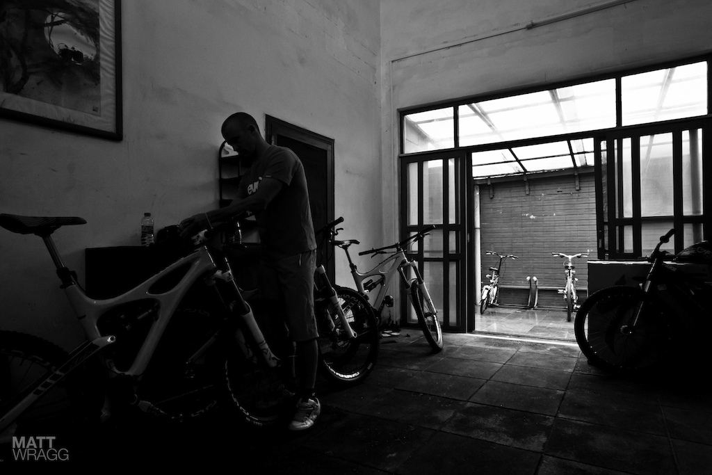 Prepping the bikes.