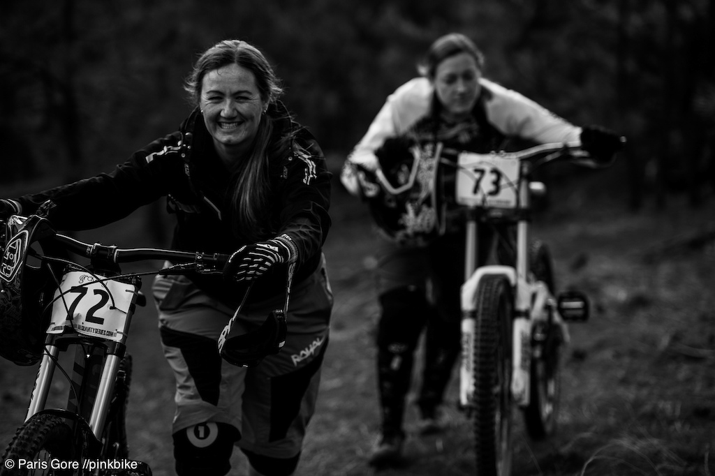 Jaime Rees pushing up for some more. Jaime is a Spokane local who made the US Worlds DH team for 2012. She took first on Sunday s race.