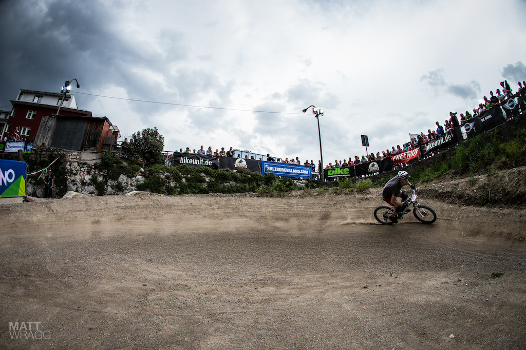 Fans lined the edges of the dirt area to watch the prologue and the dirt jumping going on at the same time.