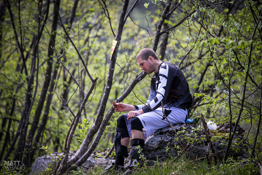 We re not sure what happened in stage one but we came down about ten minutes after his run and Dan Atherton was sitting looking pensive. We didn t want to disturb him as he looked deep in thought so we wouldn t want to guess whether he s thinking about his run or just taking some time to chill in between stages.