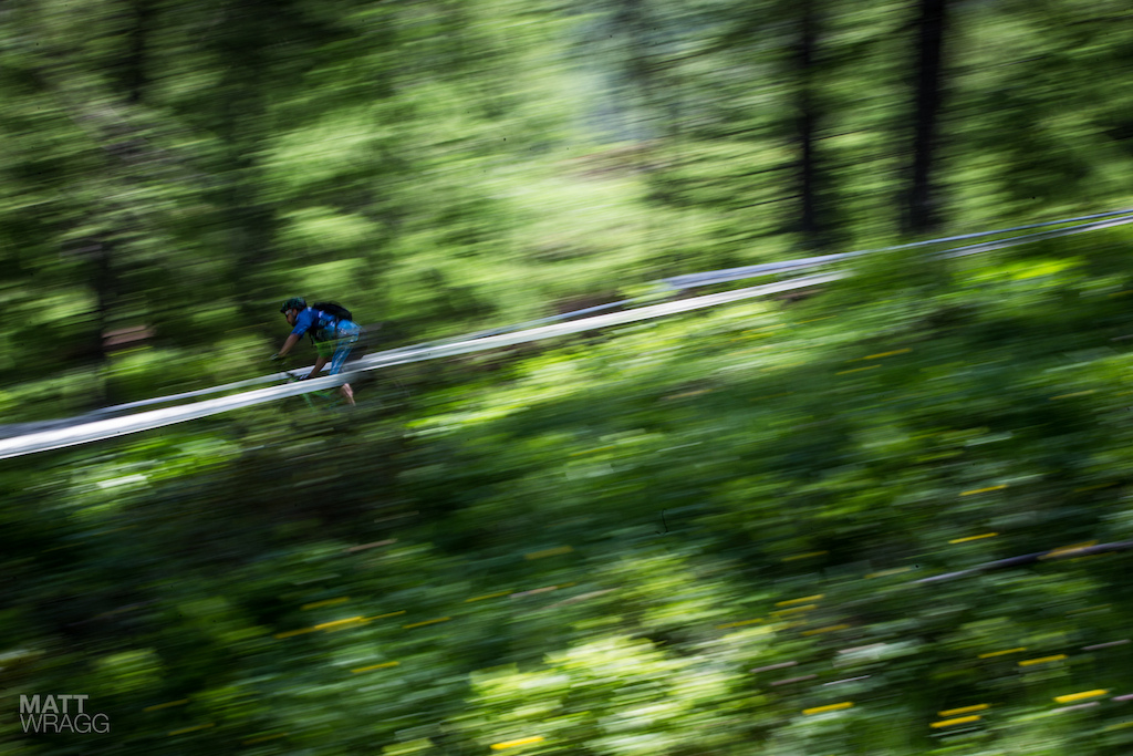 Madesimo sits right on the Swiss border so we re expecting a good Swiss turnout this weekend. Norco s Michael Schaerer pinned through the woods.