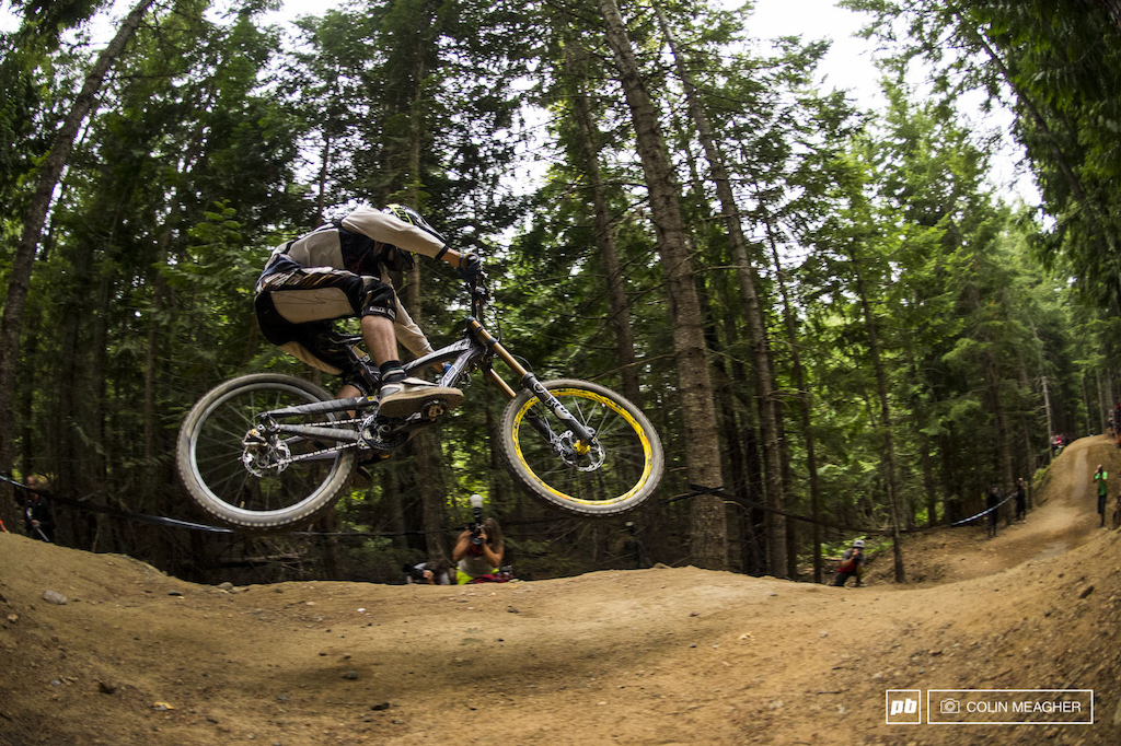 Not everyone was scrubbing or whipping the hits on A-line. Some riders were just keeping it low and fast.