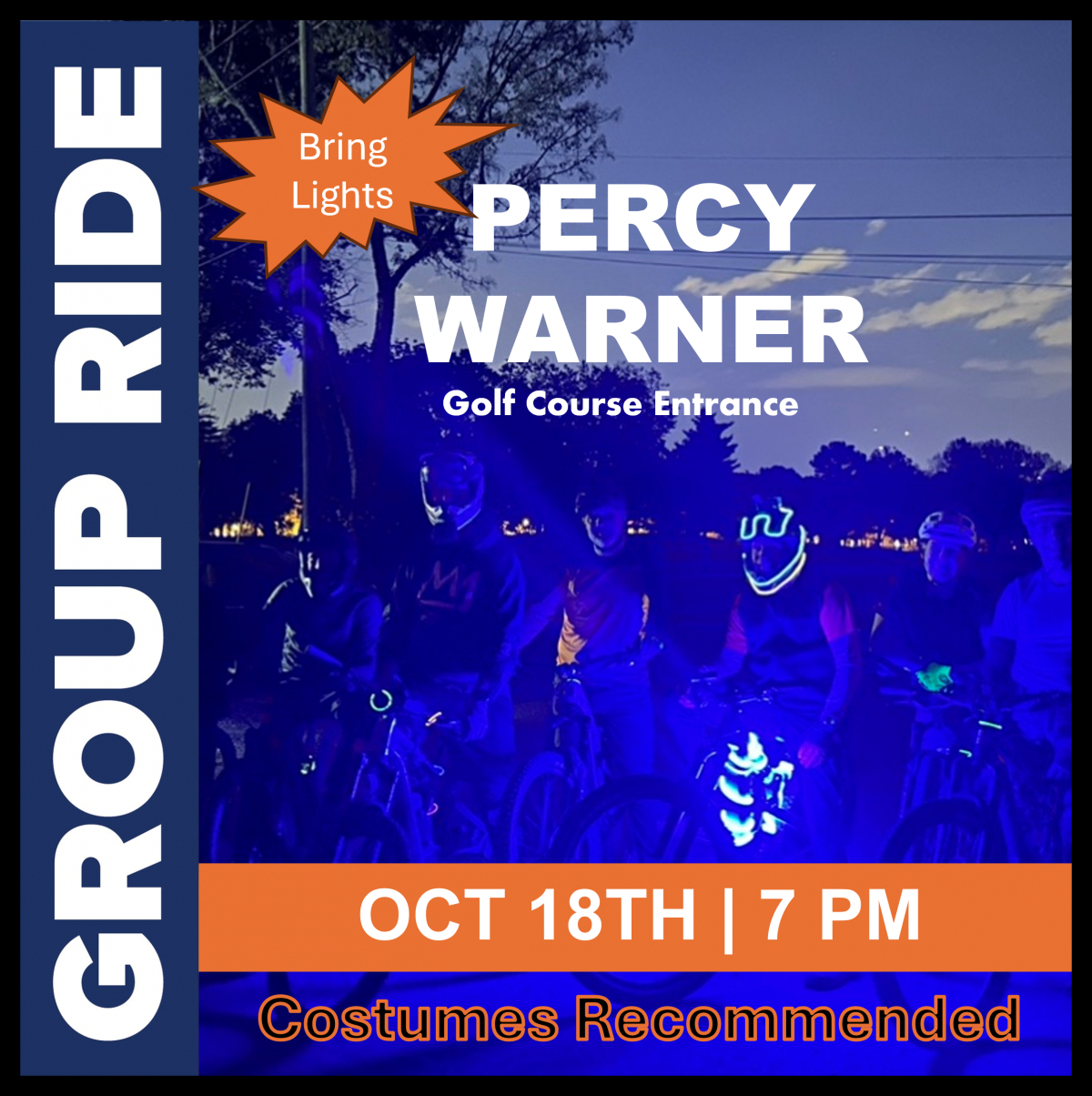 Night Group Ride At Percy Warner
