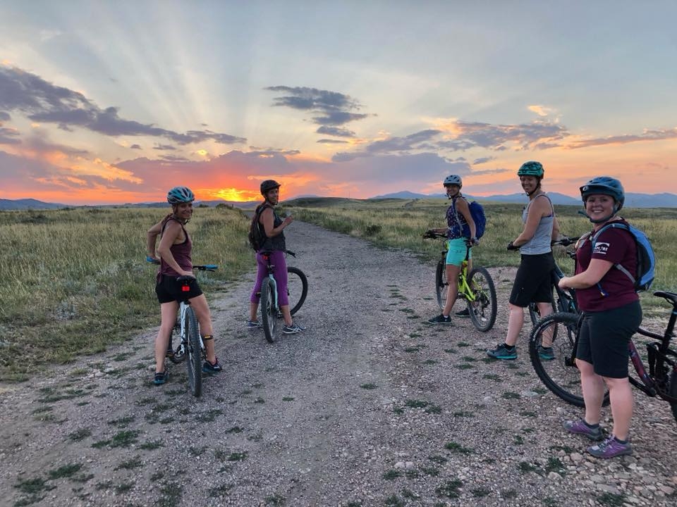 Women's mountain biking training group