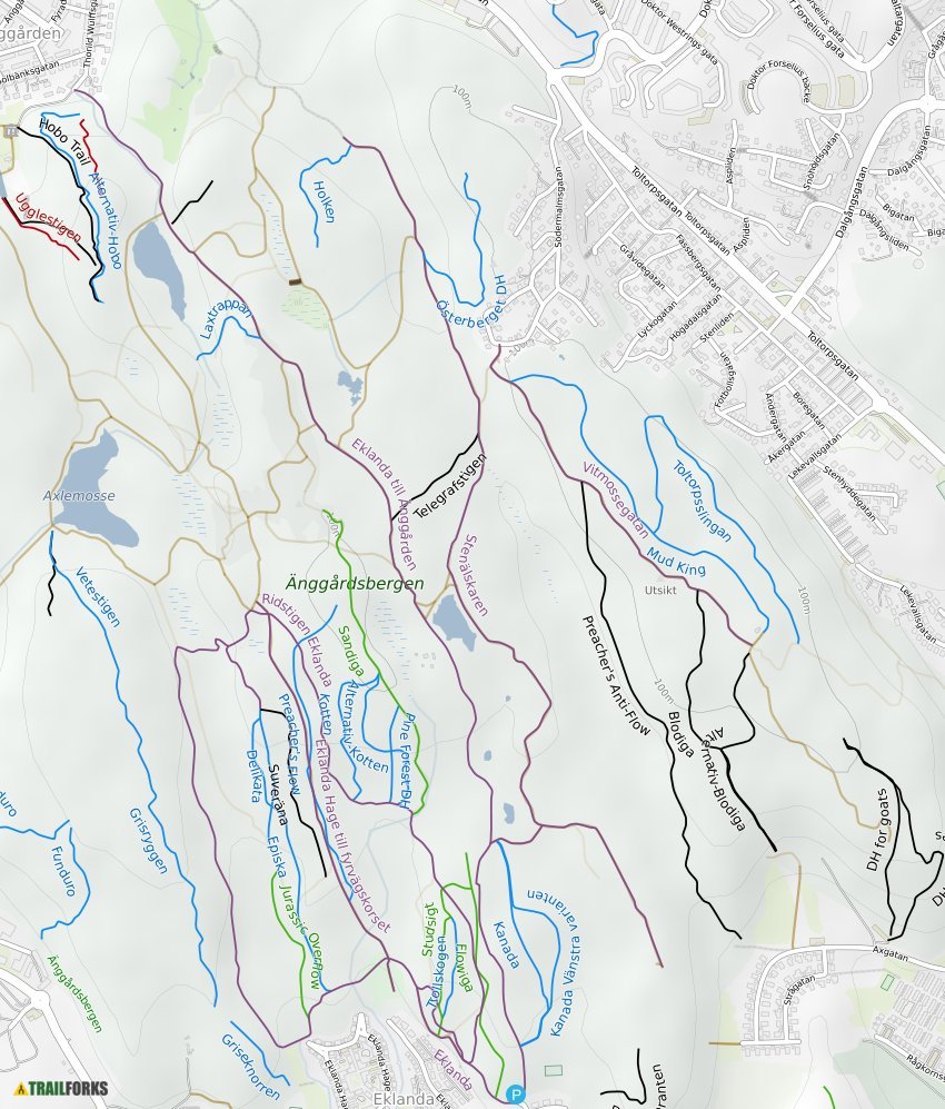 karta änggårdsbergen göteborg Änggårdsbergen Mountain Biking Trails | Trailforks