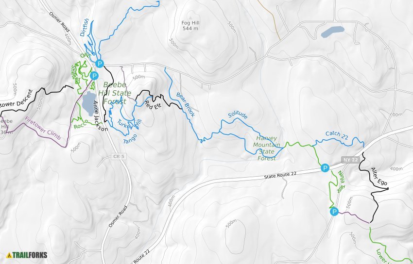 Beebe Hill / Harvey Mountain State Forest Mountain Biking Trails