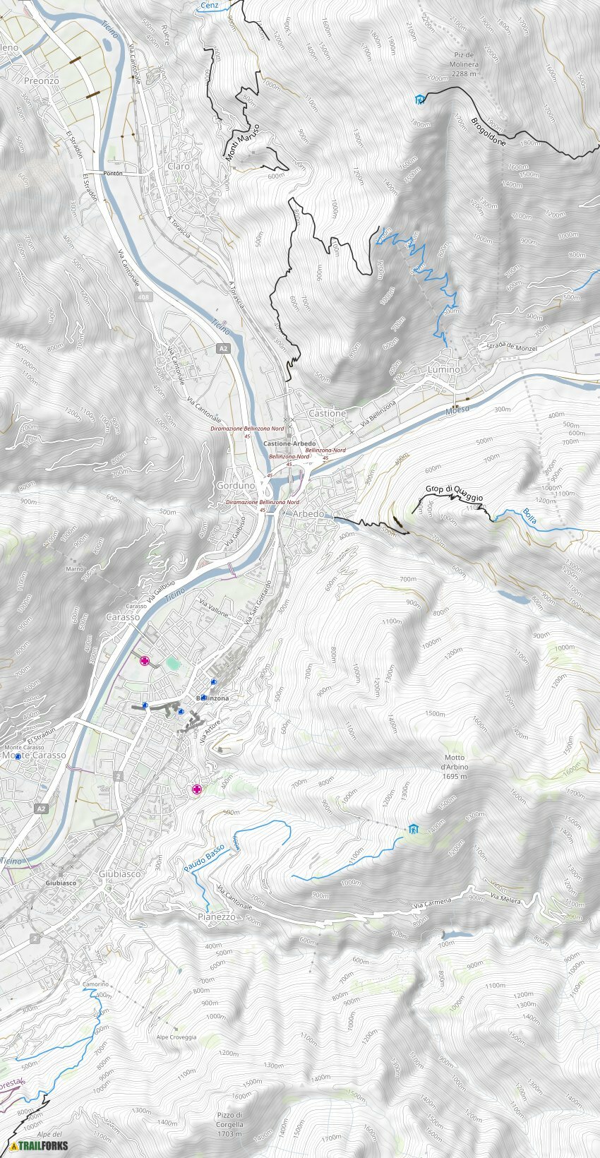 Bellinzona Switzerland Mountain Biking Trails Trailforks