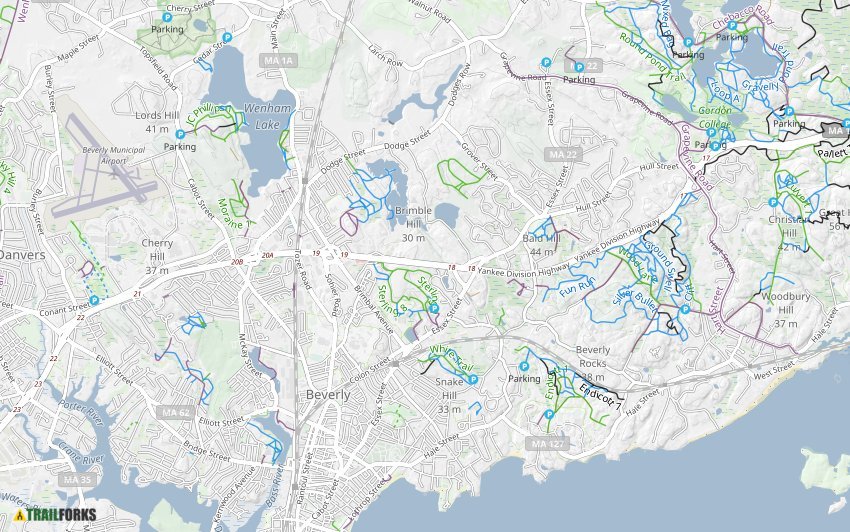 Beverly, Massachusetts Mountain Biking Trails Trailforks