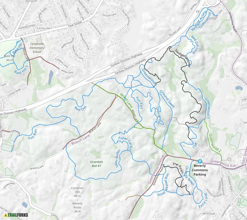 Beverly Commons Mountain Biking Trails 