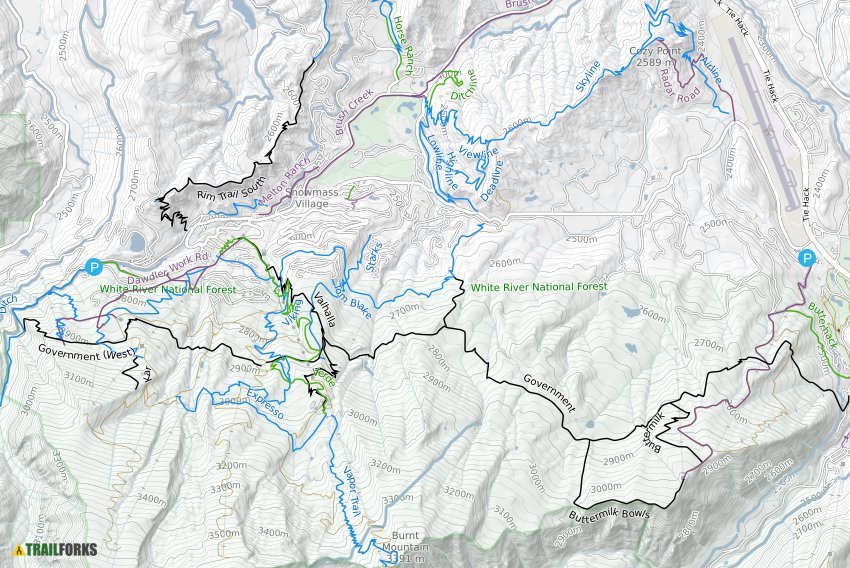 snowmass bike park map