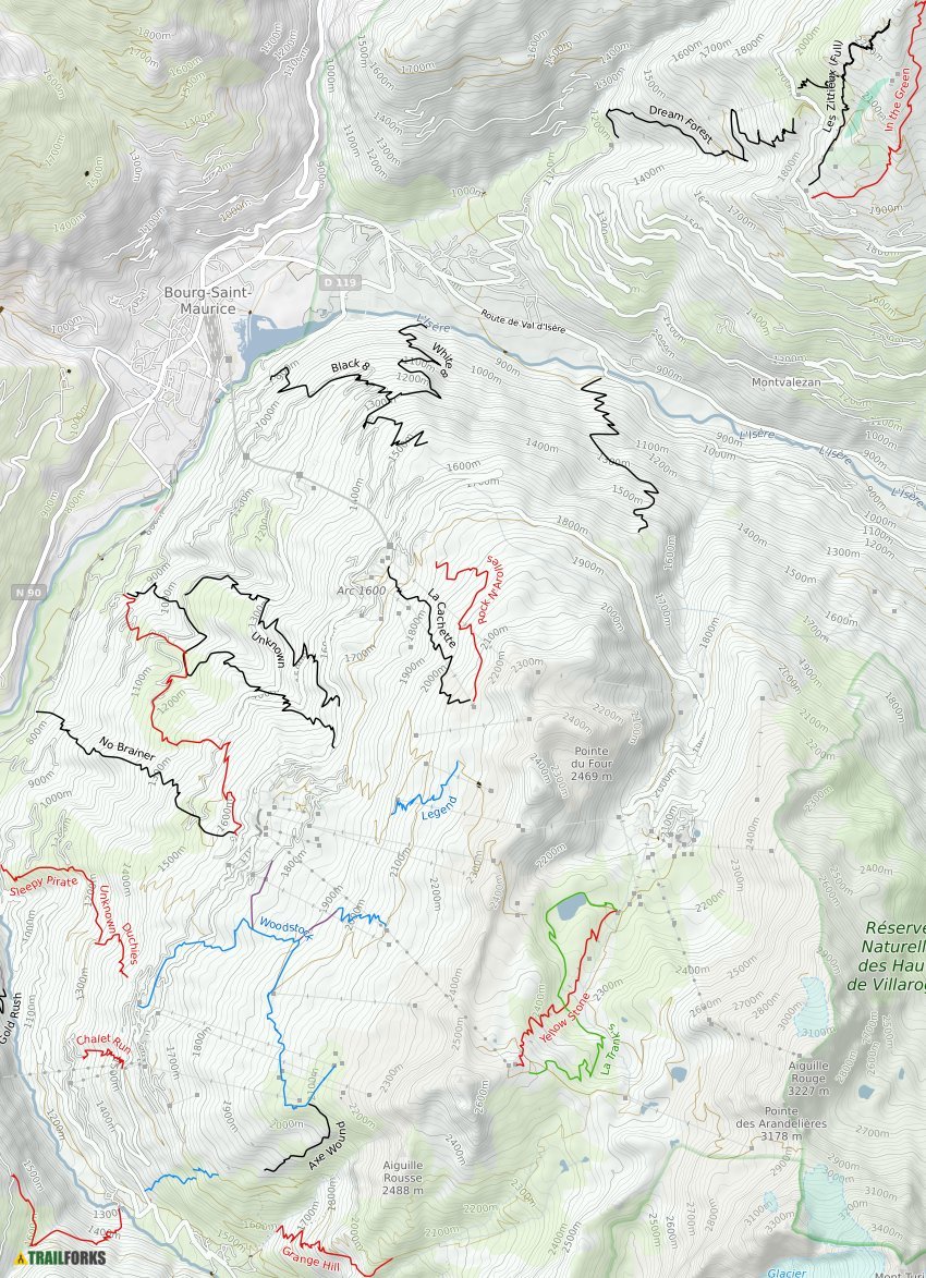 Bourg St. Maurice, France Mountain Biking Trails  Trailforks